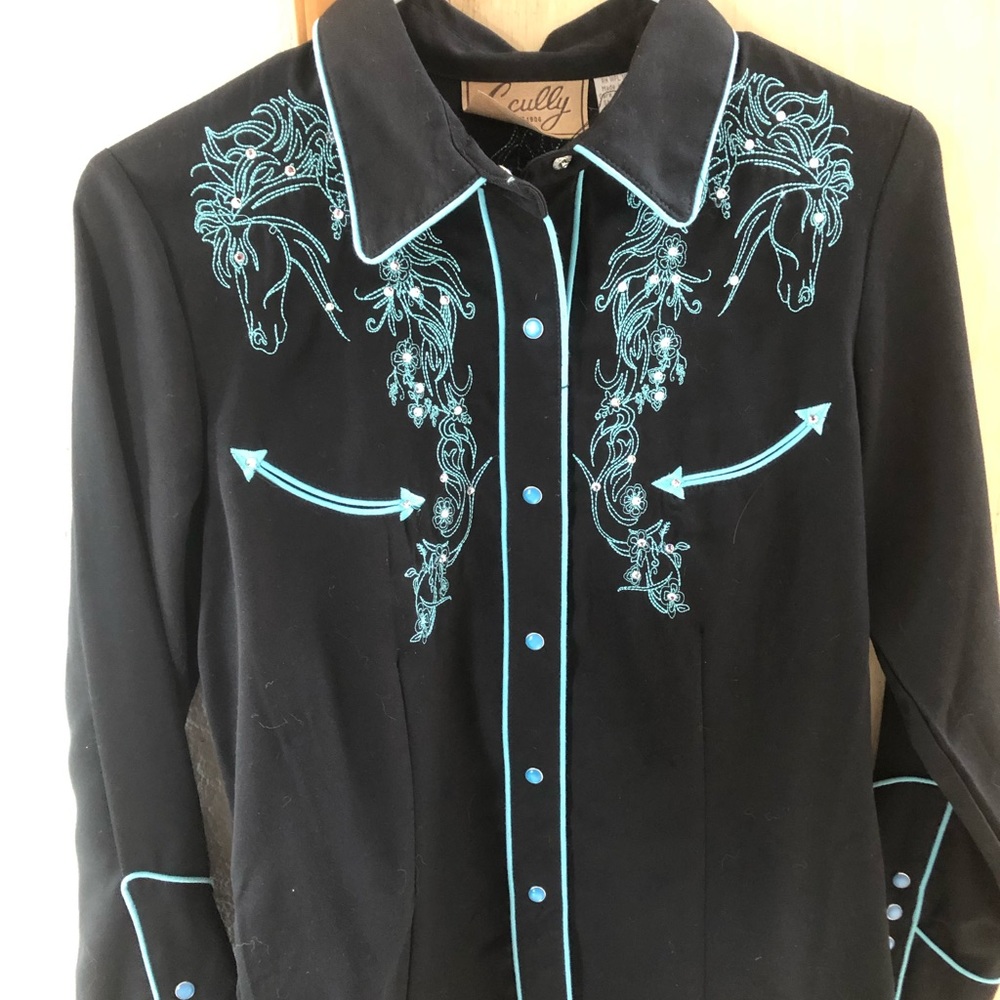 Skully pearl snap rodeo shirt